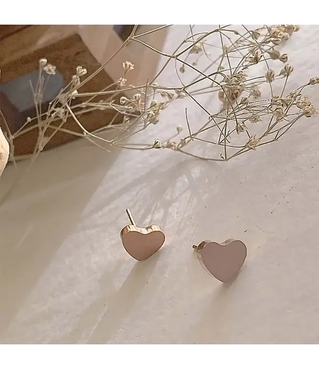 Pika & Bear "Total Eclipse Of The Heart" Heart Stud Earrings