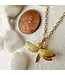 Pika & Bear "Ethel" Dragonfly Charm Necklace In Gold