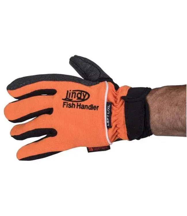 Lindy Fish Handling Glove - Orange - Large, Left Hand