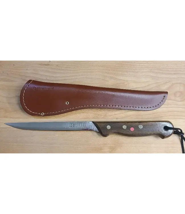 Grohmann 7" Fillet Knife And Leather Sheath