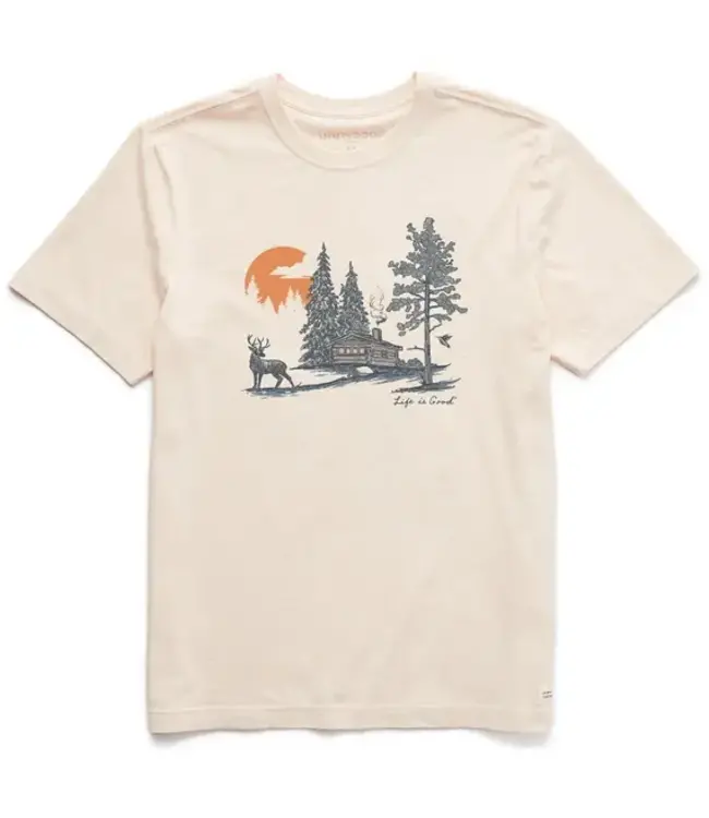 Life Is Good Men's Fineline Deer Short Sleeve Tee