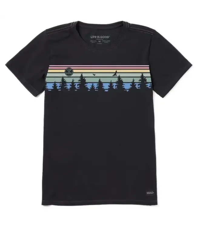 Life Is Good Women's Tree Striped Sky Crusher Tee