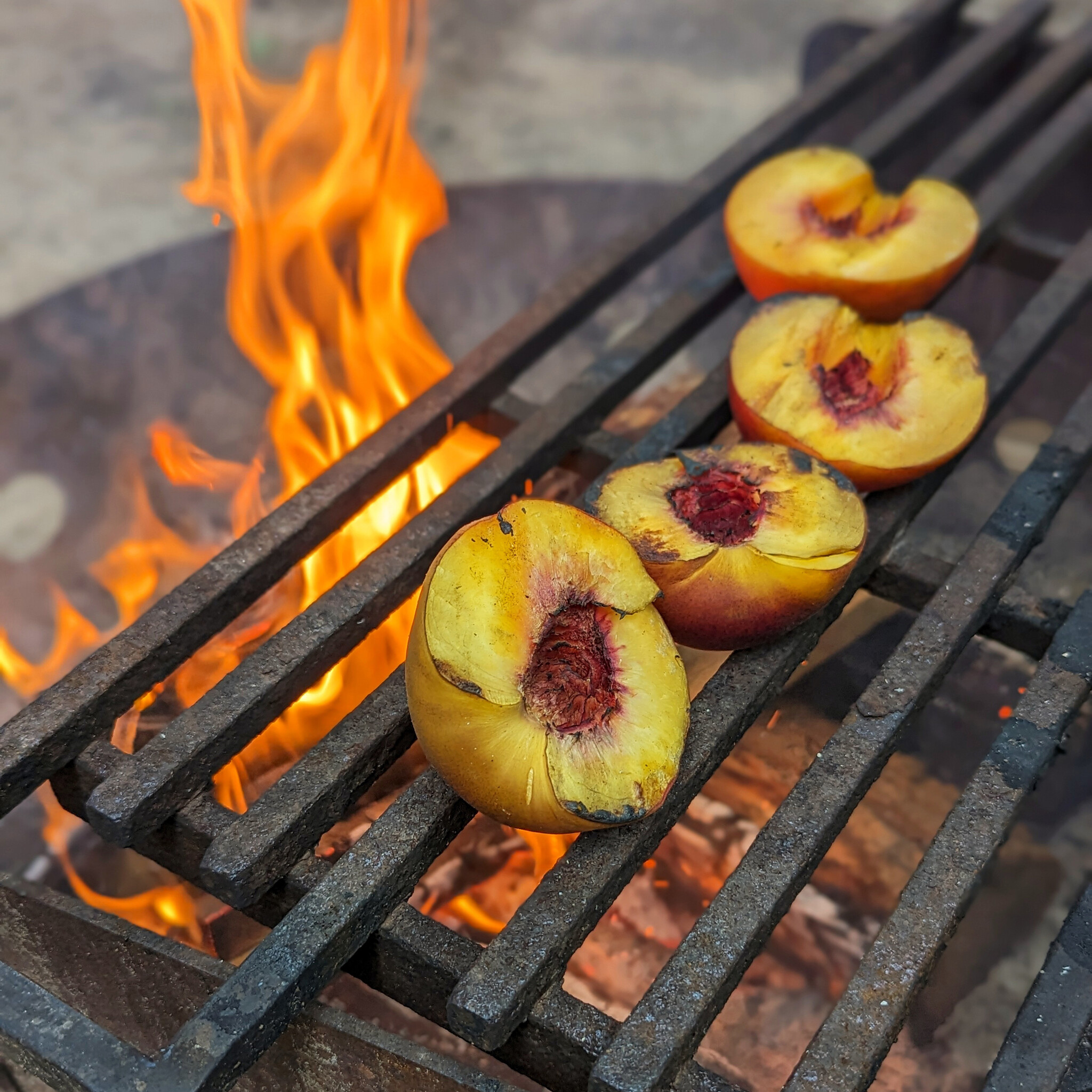 Peaches on Campfire Grill