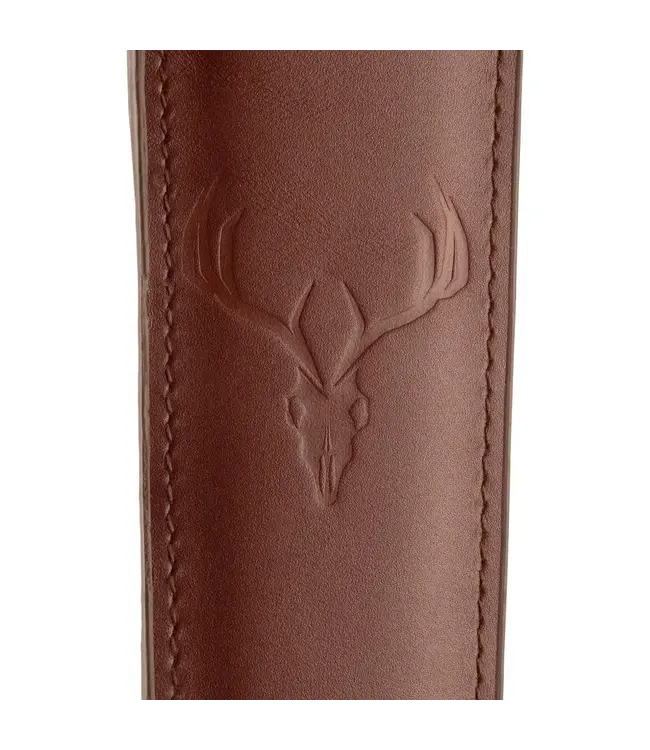 The Allen Company Deer Head Padded Leather Rifle Sling with Swivels - Brown