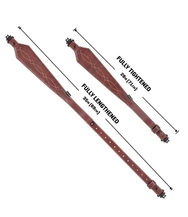 The Allen Company Heritage Western Scallop Leather Rifle Sling - Brown