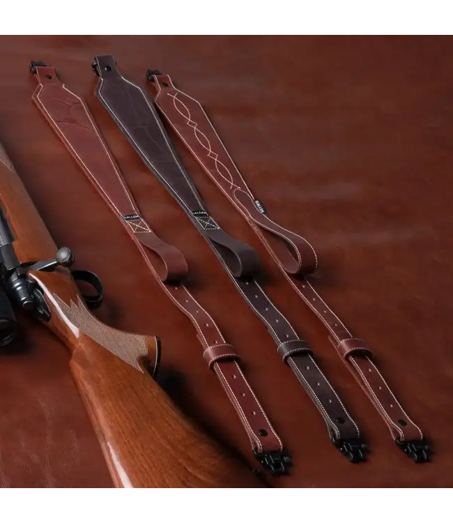 The Allen Company Heritage Western Scallop Leather Rifle Sling - Brown