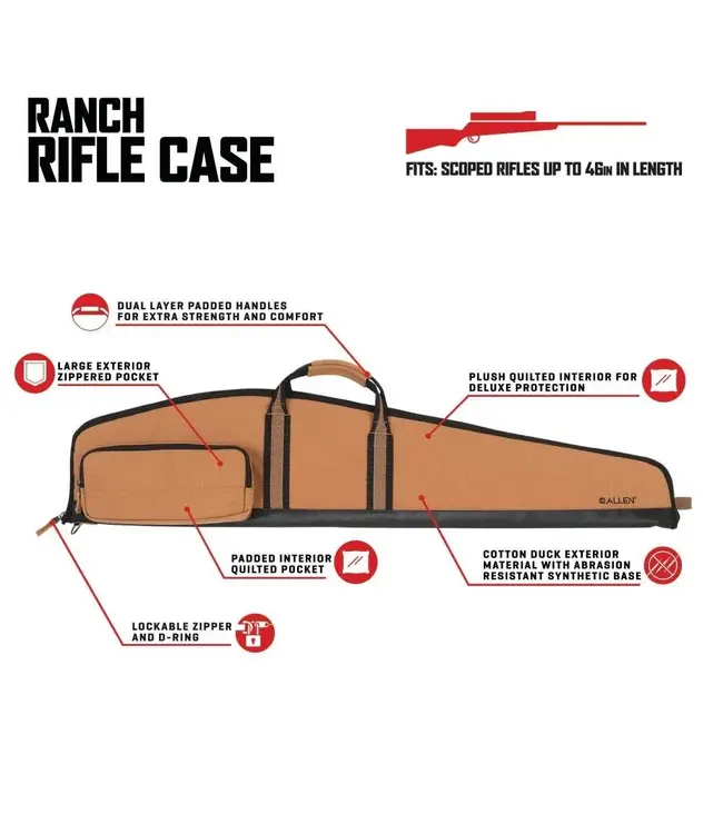 The Allen Company Ranch Canvas 46” Rifle Case  - Tan