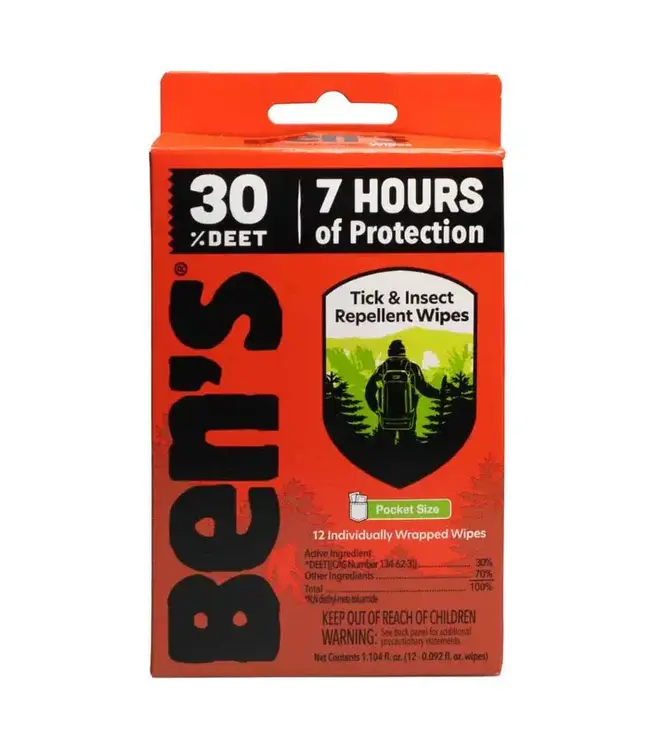 Ben's 30 Tick & Insect Repellent Wipes