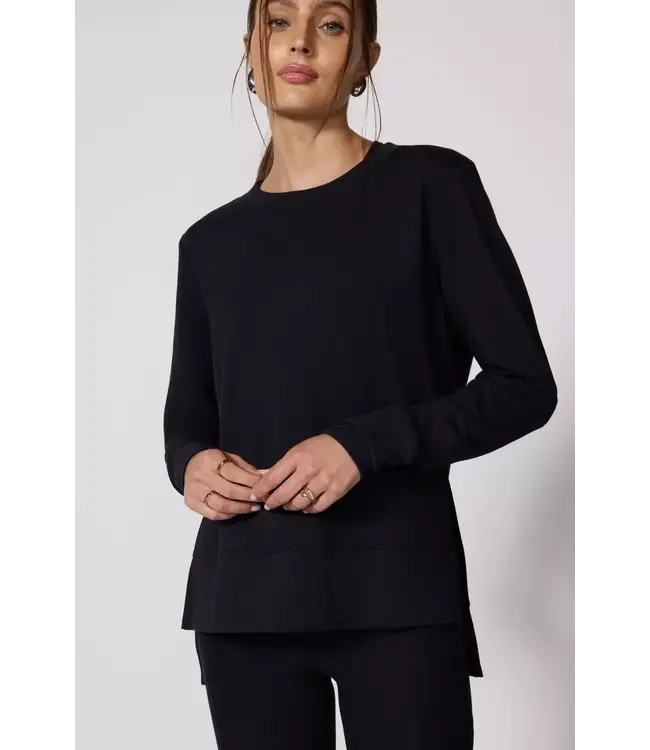 MPG Serene Brushed Side Slit Relaxed Pullover