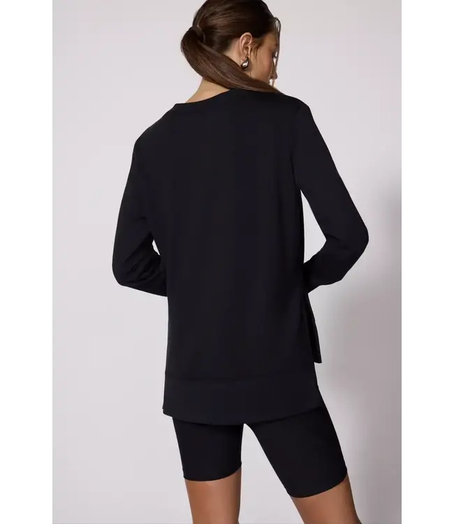 MPG Serene Brushed Side Slit Relaxed Pullover