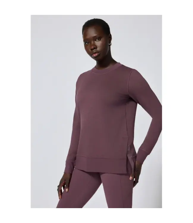 MPG Serene Brushed Side Slit Relaxed Pullover