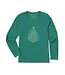 Life is Good Women's Christmas Tree Sparkles Long Sleeve Crusher Vee