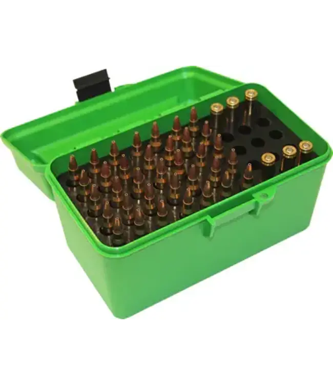 MTM Deluxe Ammo Box - 50 Round Handle, 7mm Rem Mag, 300 Win Mag