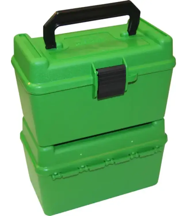 MTM Deluxe Ammo Box - 50 Round Handle,  22-250, 243, 308