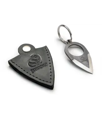 BEAVER CRAFT Beaver CraftSmall Keychain Knife with Finger Ring and Leather Sheath