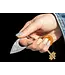 Beaver CraftSmall Keychain Knife with Finger Ring and Leather Sheath