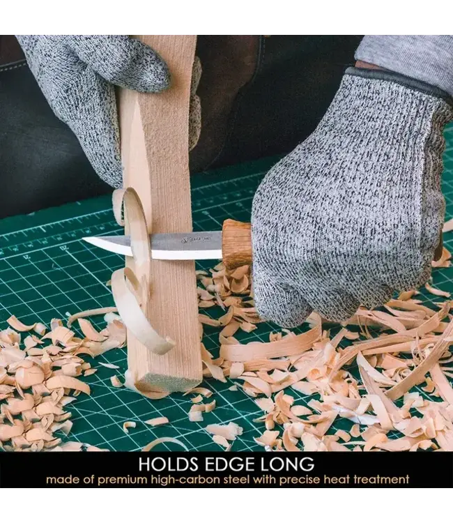 Beaver Craft Whittling Knife with Leather Sheath