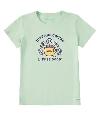 LIFE IS GOOD Life is Good Women's Just Add Coffee & Daisies Short Sleeve Tee