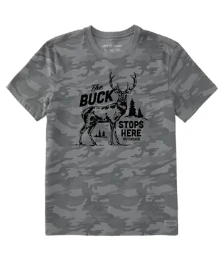 LIFE IS GOOD Life is Good Men's Buck Stops Here Allover Printed Crusher Tee