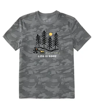 LIFE IS GOOD Life Is Good Men's Hiking through the Woods Allover Printed Crusher Tee