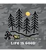 Life Is Good Men's Hiking through the Woods Allover Printed Crusher Tee