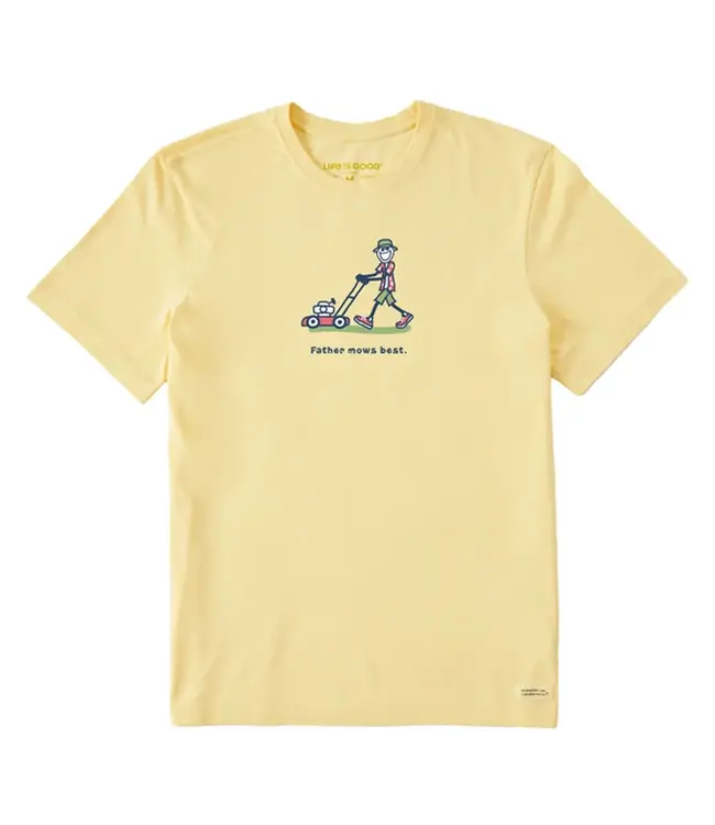 Life is Good Men's Jake Father Mows Best Push Mower Short Sleeve Tee