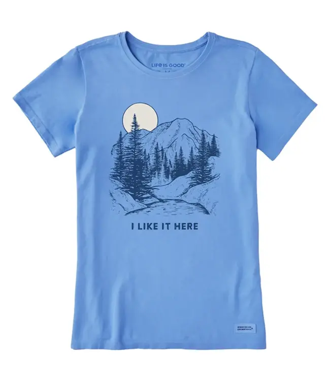 Life Is Good Women's I Like it Here Take it Outside Mountains Crusher Tee