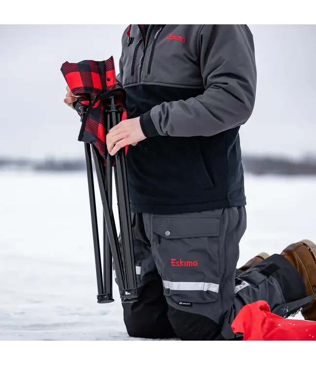 Eskimo Plaid Folding 3-Leg Ice Chair