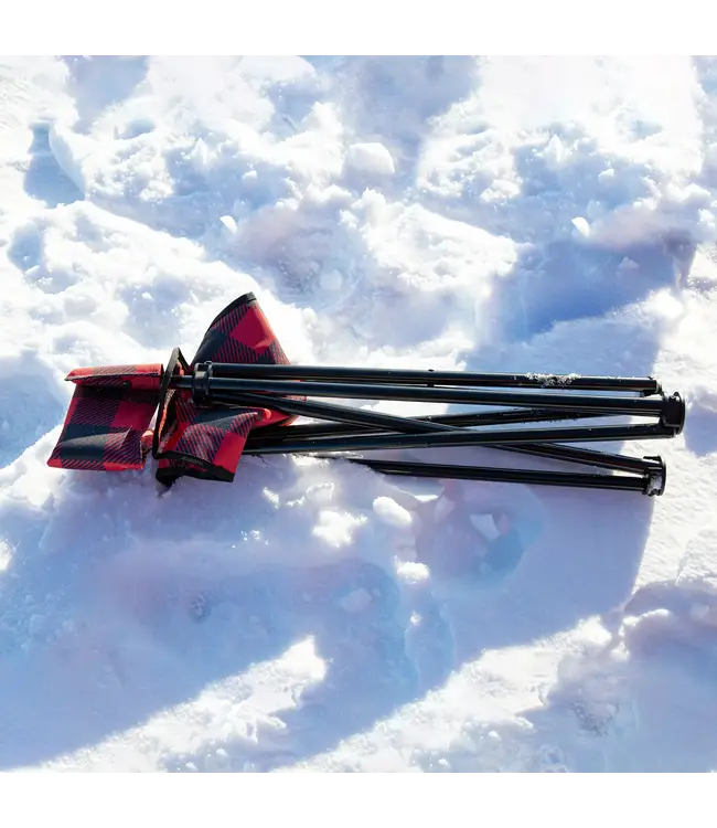 Eskimo Plaid Folding 3-Leg Ice Chair