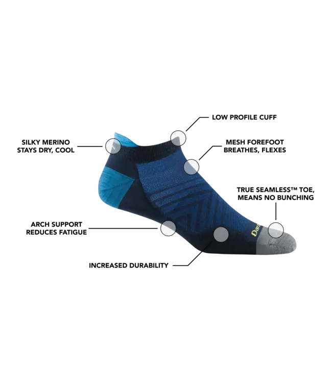 Darn Tough Men's Run No Show Tab No Cushion Ultra-Lightweight Running Sock