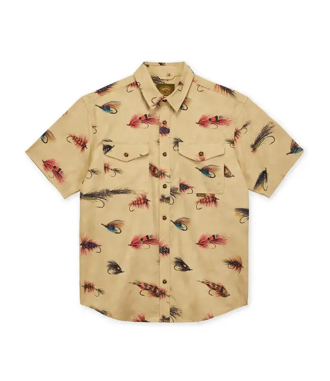 Hooke Men's Atlantic Salmon Flies Short Sleeve Shirt