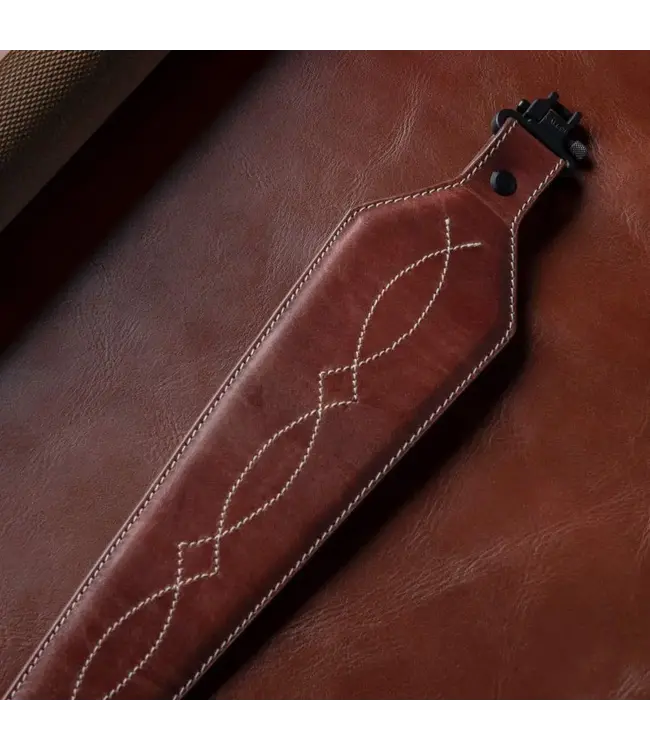 The Allen Company Heritage Western Scallop Leather Rifle Sling - Brown