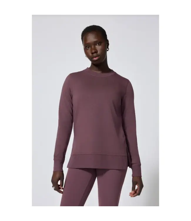 MPG Serene Brushed Side Slit Relaxed Pullover