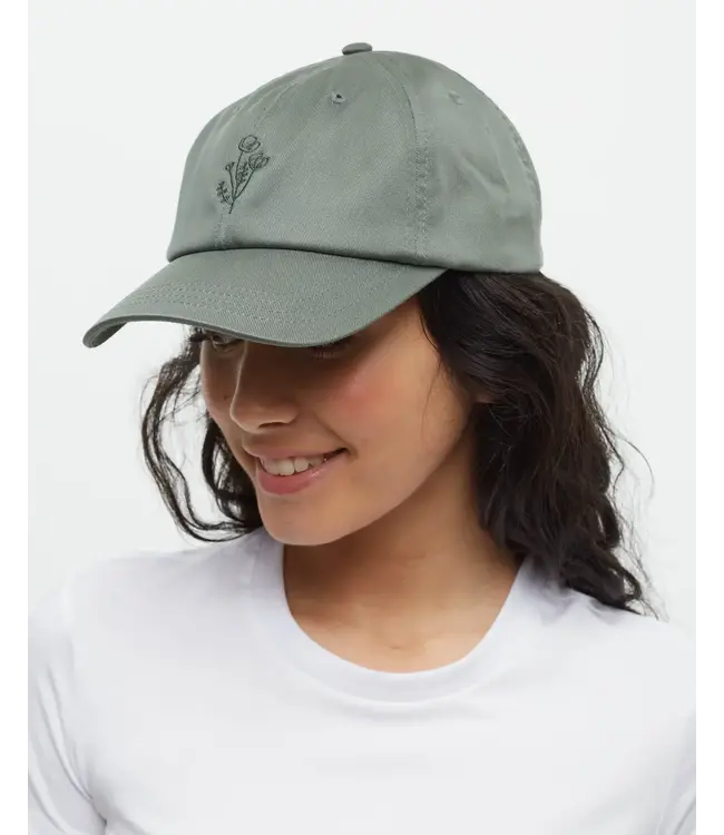 TenTree Flower Embroidery Peak 6 Panel Low Profile Baseball Cap