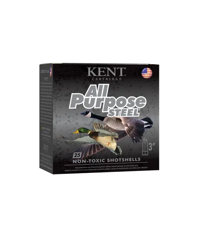 Kent BOX of All Purpose Steel Ammo - 12 GA, 3", 1 1/4 OZ, 1400 FPS, 25 Rounds, BB