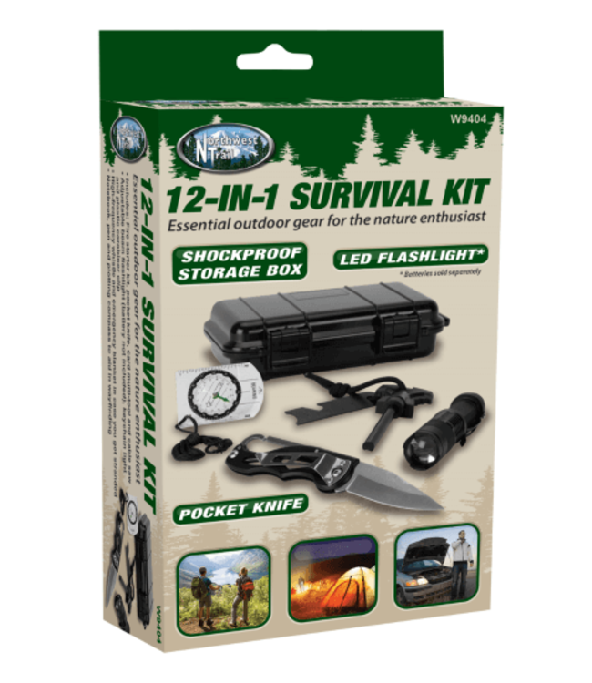 Northwest Trail 12-in-1 Outdoor Survival Kit