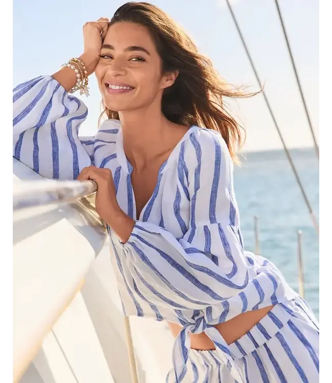 Tommy Bahama Coastalina Linen Tie-Front Top