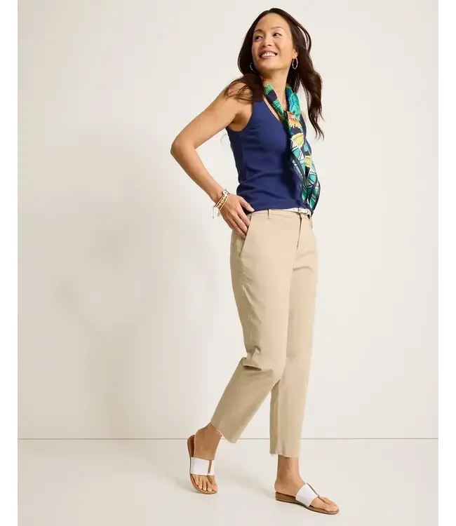 Tommy Bahama Mid-Rise Raw-Edge Cropped Chino Pants