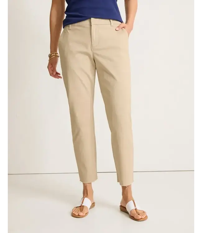 Tommy Bahama Mid-Rise Raw-Edge Cropped Chino Pants