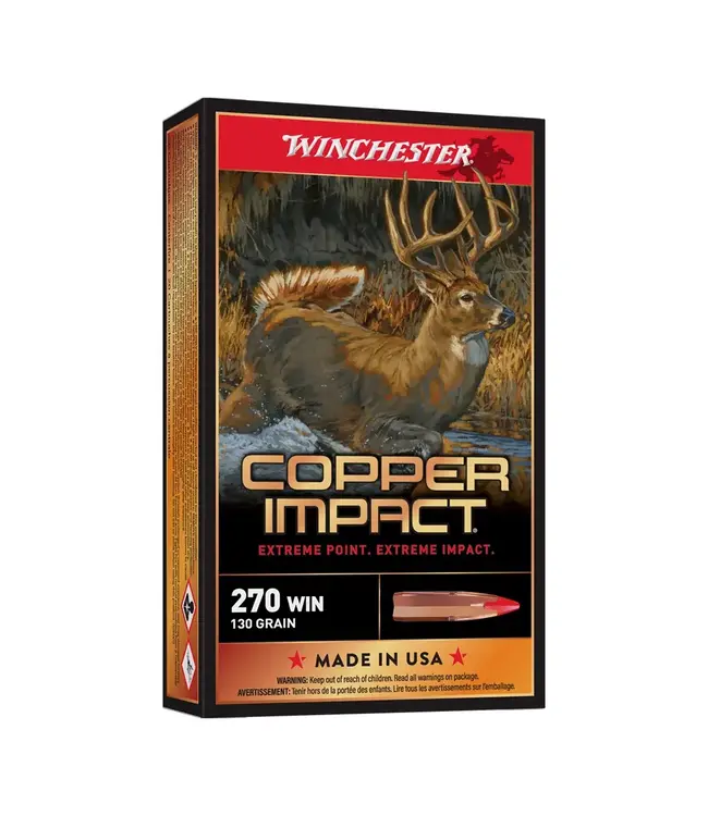 Winchester Copper Impact Ammo - 270 Win, 130 Grain