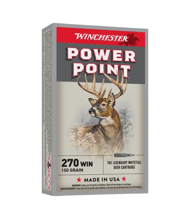 Winchester Power Point Ammo - 270 Win, 150 Grain