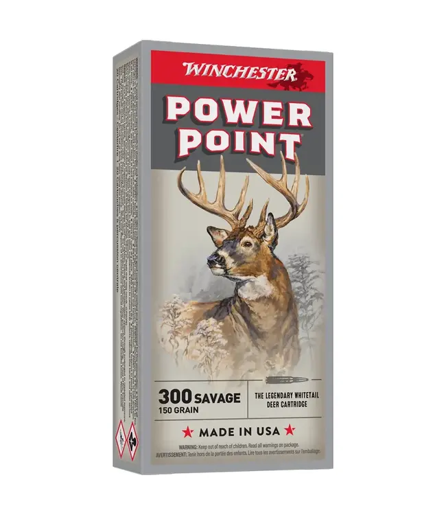 Winchester Power Point Ammo - 300 Savage, 150 Grain