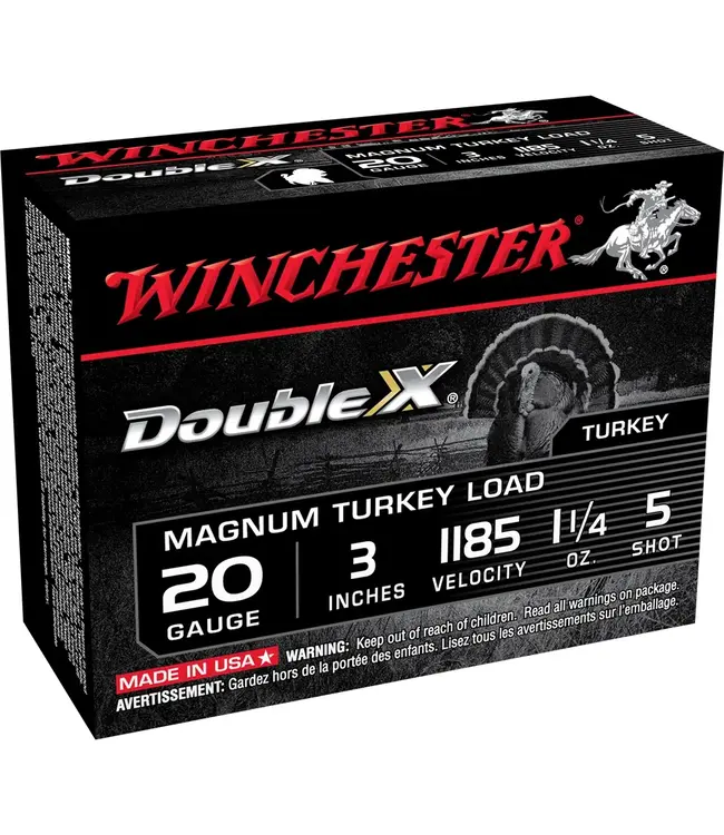 Winchester Double X Ammo - 20 Gauge, 3", 1185FPS, 1 1/4 oz, 5 Shot