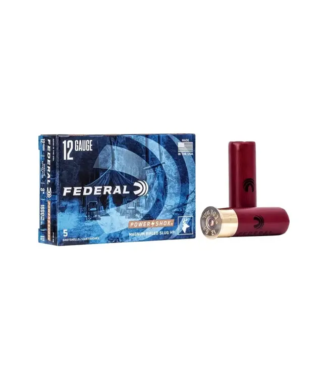 Federal Power-Shok Rifled Slug Ammo - 12 Gauge, 547 Grain, 3 in, 1600 fps