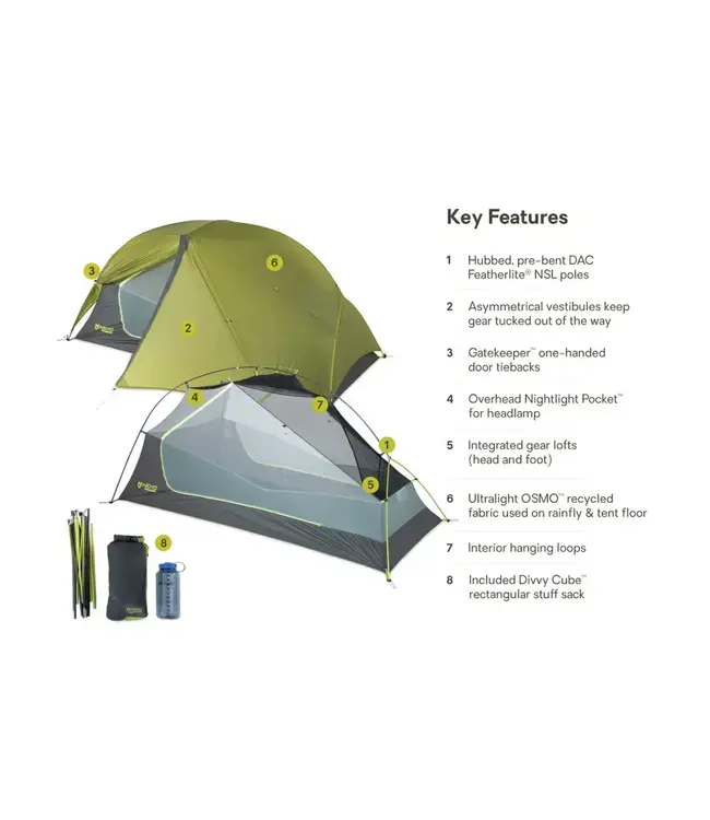 Nemo Equipment Dragonfly OSMO Ultralight Backpacking Tent - 2 Person
