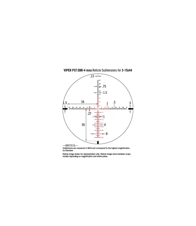 Vortex Viper PST 3-15x44 SFP Riflescope with EBR-4 MOA