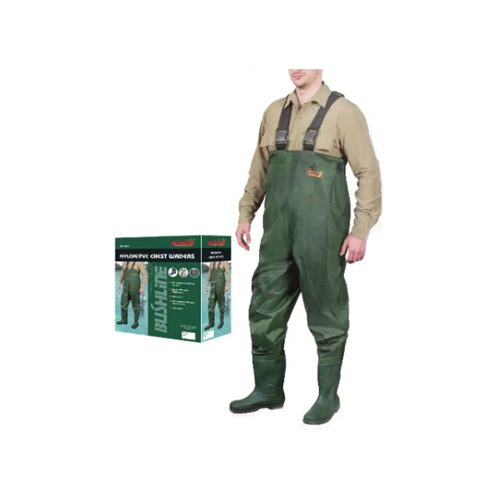Bushline Outdoor Men Olive Green Chest Waders Integrated Boots Size 9 EU 43 Green Neoprene Fishing Chest Waders | HISEA main image 4