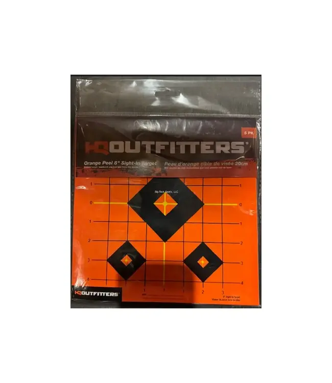 HQ Outfitters Orange Peel Sight-In target -  8"x8", 5 Pack