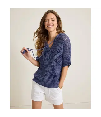 TOMMY BAHAMA Tommy Bahama Zoe Cotton Open Stitch Baja Hoodie