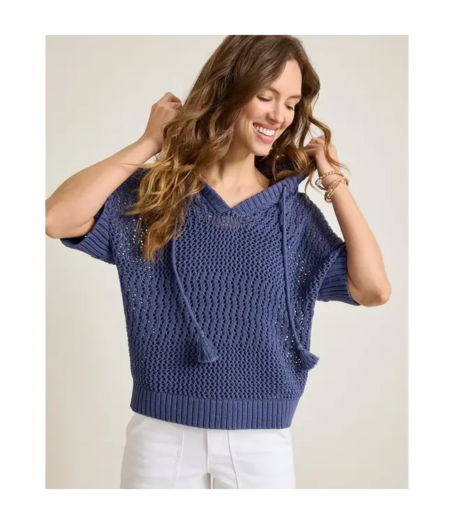 Tommy Bahama Zoe Cotton Open Stitch Baja Hoodie